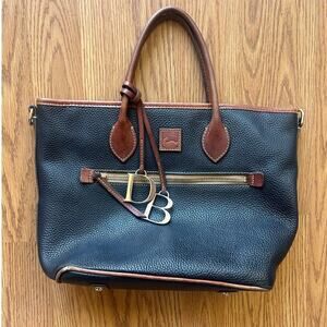 Dooney and Bourke Navy Pebble Grain Handle Tote Bag